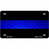 Police Diamond Thin Blue Line Metal Novelty License Plate 4" x 2.2" (MLP)
