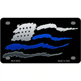 American Flag Thin Blue Line Metal Novelty License Plate