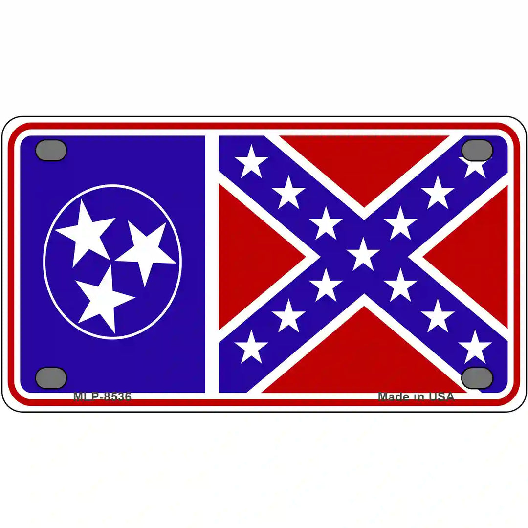 Confederate Flag Tennessee Novelty Metal License Plate 4" x 2.2" (MLP)