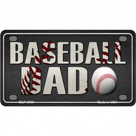 Baseball Dad Metal Novelty License Plate 4" x 2.2" (MLP)