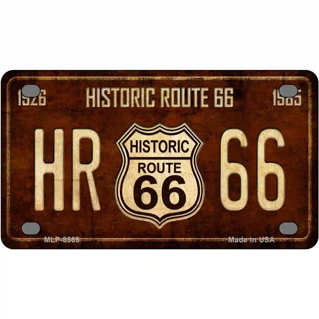 Historic Route 66 Vintage Metal Novelty License Plate 4" x 2.2" Mini (MLP)