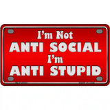 Anti Social Metal Novelty License Plate 4" x 2.2" (MLP)