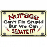 Nurses Sedate It Metal Novelty License Plate 4" x 2.2" (MLP)