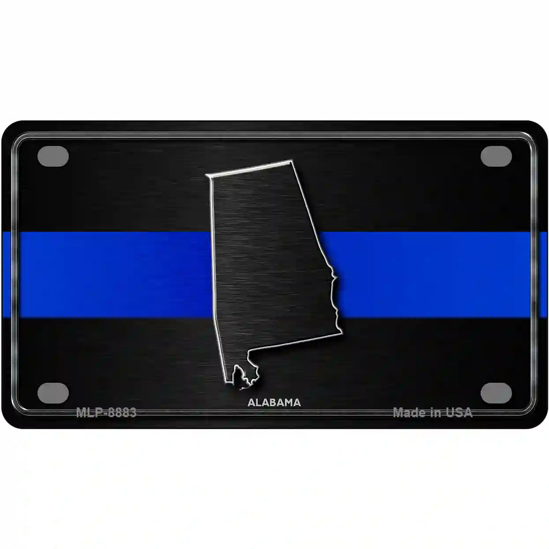 Alabama Thin Blue Line Metal Novelty License Plate 4" x 2.2" (MLP)