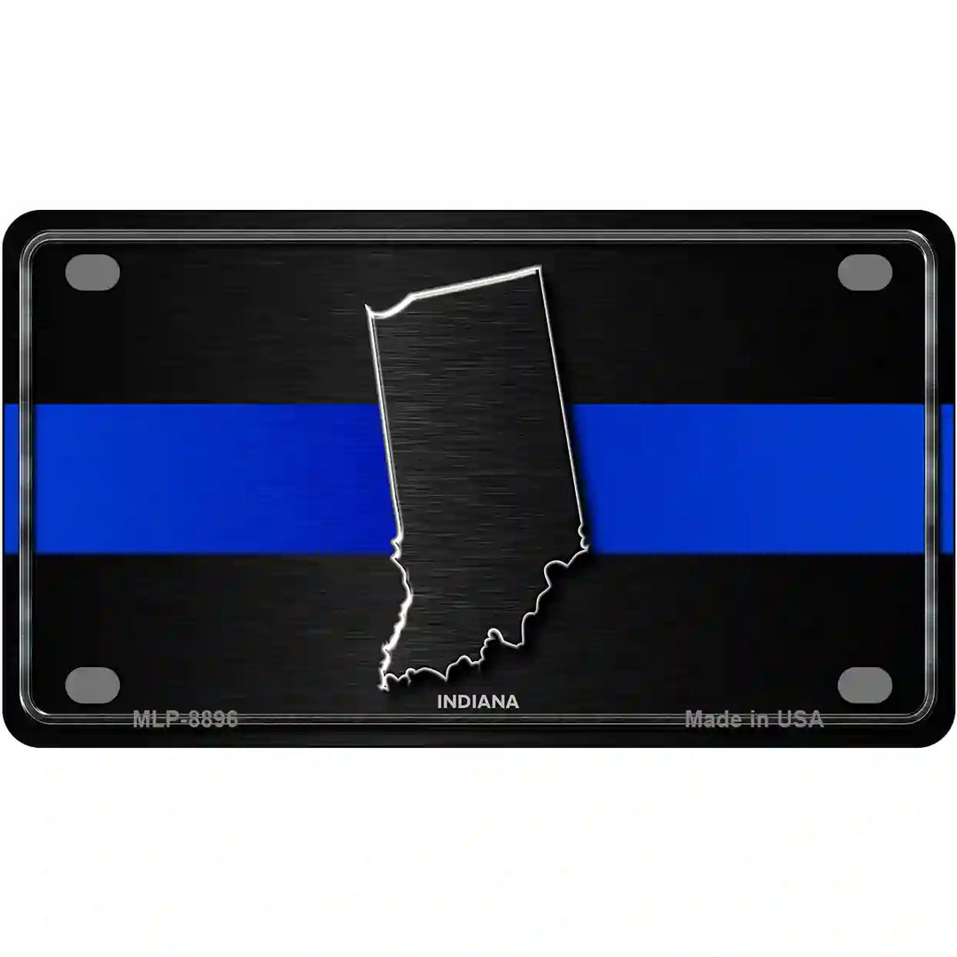 Indiana Thin Blue Line Metal Novelty License Plate