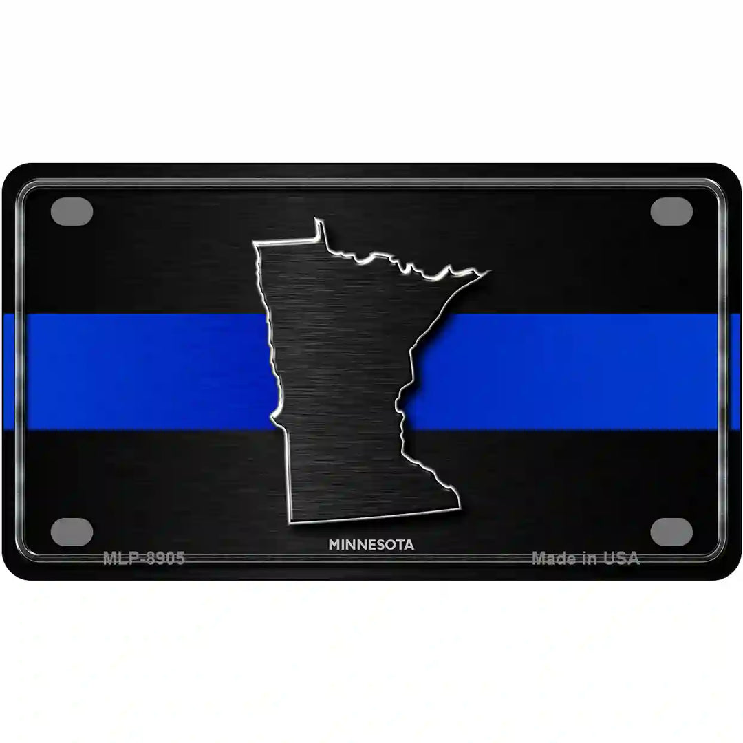 Minnesota Thin Blue Line Metal Novelty License Plate 4" x 2.2" (MLP)