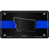 Montana Thin Blue Line Metal Novelty License Plate 4" x 2.2" (MLP)