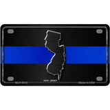 New Jersey Thin Blue Line Metal Novelty License Plate 4" x 2.2" (MLP)