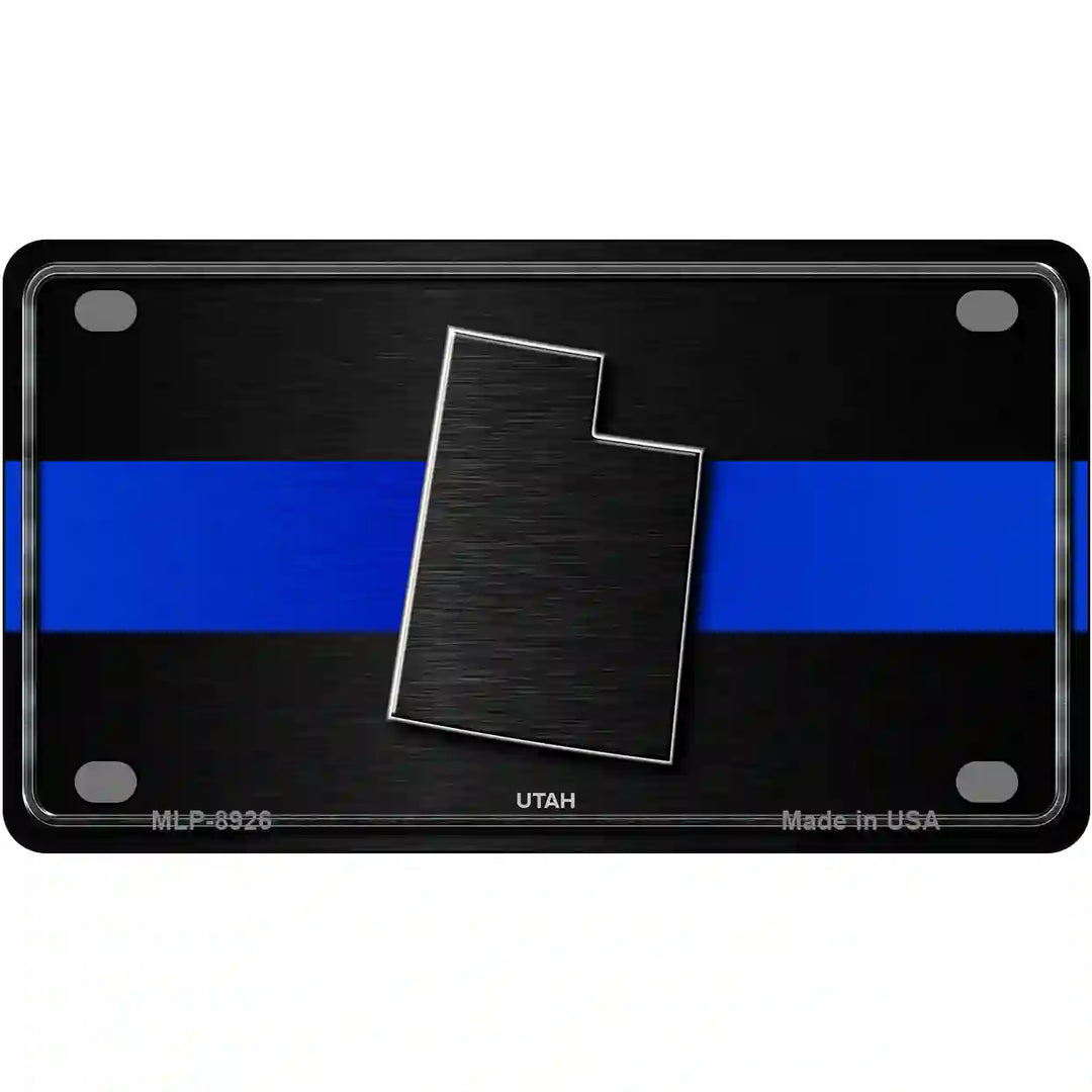 Utah Thin Blue Line Metal Novelty License Plate 4" x 2.2" (MLP)