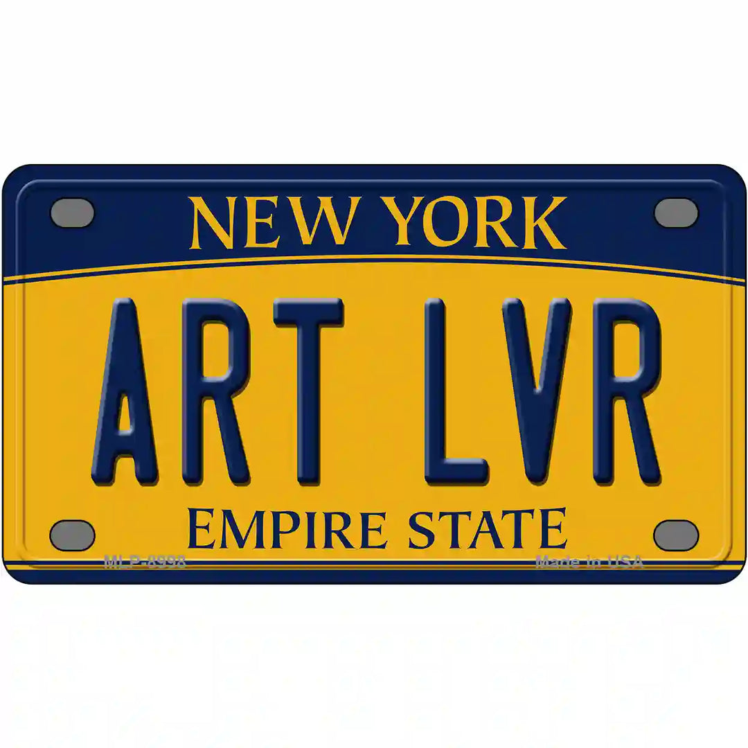 Art Lvr New York Metal Novelty License Plate 4" x 2.2" (MLP)