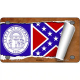 Georgia Flag Scroll Metal Novelty License Plate 4" x 2.2" (MLP)