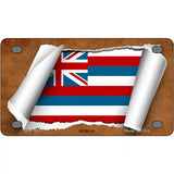 Hawaii Flag Scroll Metal Novelty License Plate 4" x 2.2" (MLP)