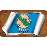 Oklahoma Flag Scroll Metal Novelty License Plate 4" x 2.2" (MLP)