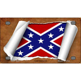 Confederate Flag Scroll Metal Novelty License Plate
