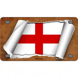 England Flag Scroll Metal Novelty License Plate 4" x 2.2" (MLP)