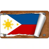 Philippines Flag Scroll Metal Novelty License Plate 4" x 2.2" (MLP)