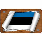 Estonia Flag Scroll Metal Novelty License Plate 4" x 2.2" (MLP)
