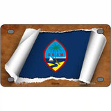 Guam Flag Scroll Metal Novelty License Plate 4" x 2.2" (MLP)