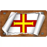Guernsey Flag Scroll Metal Novelty License Plate 4" x 2.2" (MLP)