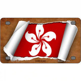 Hong Kong Flag Scroll Metal Novelty License Plate 4" x 2.2" (MLP)