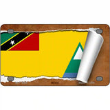 Nevis Flag Scroll Metal Novelty License Plate 4" x 2.2" (MLP)