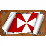 Wallis Flag Scroll Metal Novelty License Plate 4" x 2.2" (MLP)