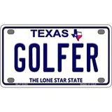 Golfer Texas Novelty Metal License Plate 4" x 2.2" (MLP)
