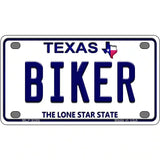 Biker Texas Novelty Metal License Plate 4" x 2.2" (MLP)