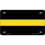 Thin Yellow Line Novelty Metal License Plate 4" x 2.2" (MLP)