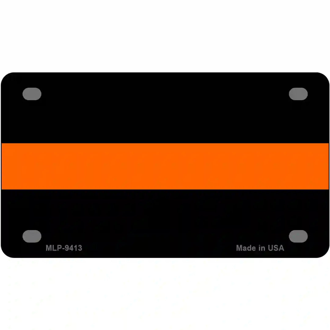 Thin Orange Line Novelty Metal License Plate 4" x 2.2" (MLP)