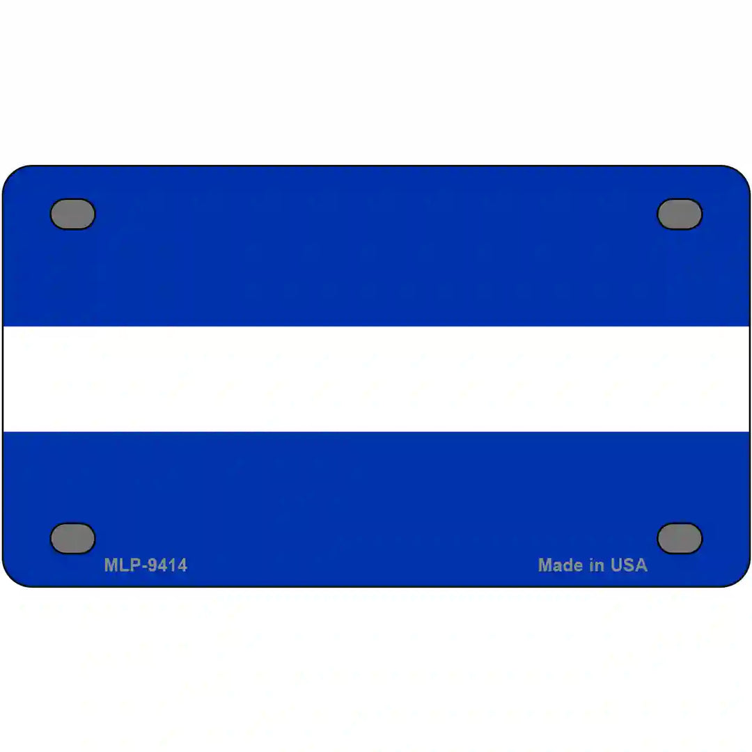Thin White Line On Blue Novelty Metal License Plate 4" x 2.2" (MLP)