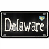 Delaware Flag Script Metal Novelty License Plate 4" x 2.2" (MLP)