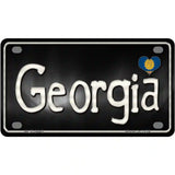 Georgia Flag Script Metal Novelty License Plate 4" x 2.2" (MLP)