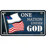One Nation Under God Novelty Metal License Plate 4" x 2.2" (MLP)