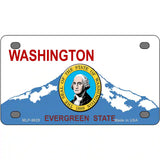 Washington With Seal Novelty Metal License Plate 4" x 2.2" (MLP)
