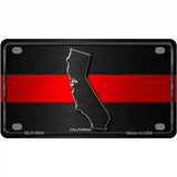 California Thin Red Line Metal Novelty License Plate 4" x 2.2" (MLP)