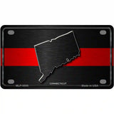 Connecticut Thin Red Line Metal Novelty License Plate 4" x 2.2" (MLP)