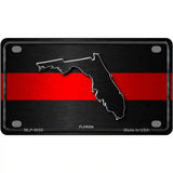 Florida Thin Red Line Metal Novelty License Plate 4" x 2.2" (MLP)