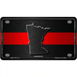 Minnesota Thin Red Line Metal Novelty License Plate 4" x 2.2" (MLP)
