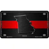 Missouri Thin Red Line Metal Novelty License Plate 4" x 2.2" (MLP)