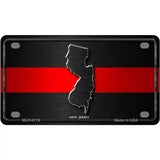 New Jersey Thin Red Line Metal Novelty License Plate 4" x 2.2" (MLP)