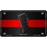 Rhode Island Thin Red Line Metal Novelty License Plate 4" x 2.2" (MLP)