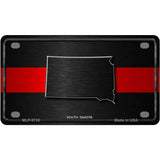 South Dakota Thin Red Line Metal Novelty License Plate 4" x 2.2" (MLP)