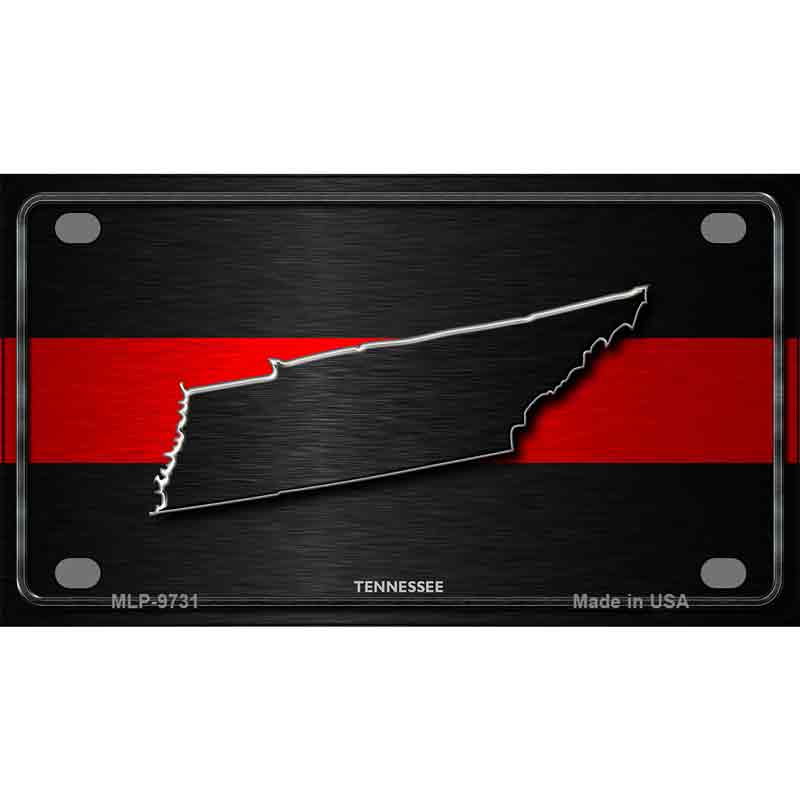 Tennessee Thin Red Line Metal Novelty License Plate 4" x 2.2" Mini (MLP)