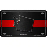 Washington Thin Red Line Metal Novelty License Plate 4" x 2.2" (MLP)