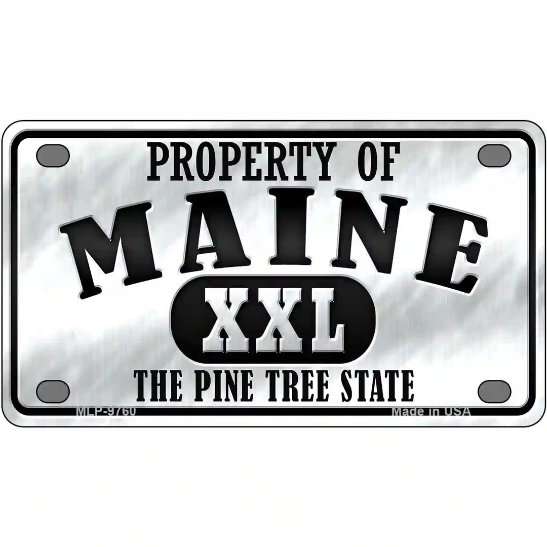 Property Of Maine Novelty Metal License Plate 4" x 2.2" (MLP)