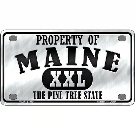 Property Of Maine Novelty Metal License Plate 4" x 2.2" (MLP)