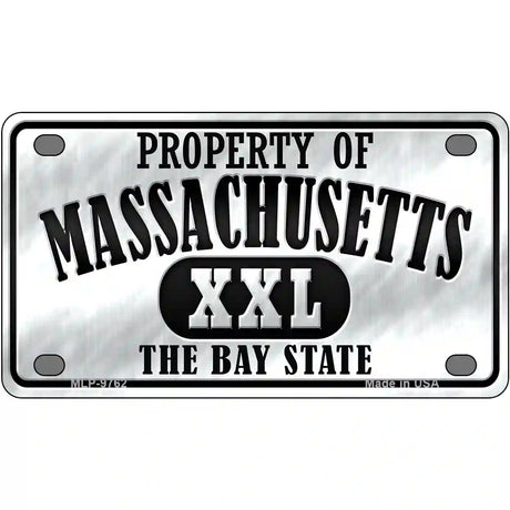 Property Of Massachusetts Novelty Metal License Plate 4" x 2.2" (MLP)