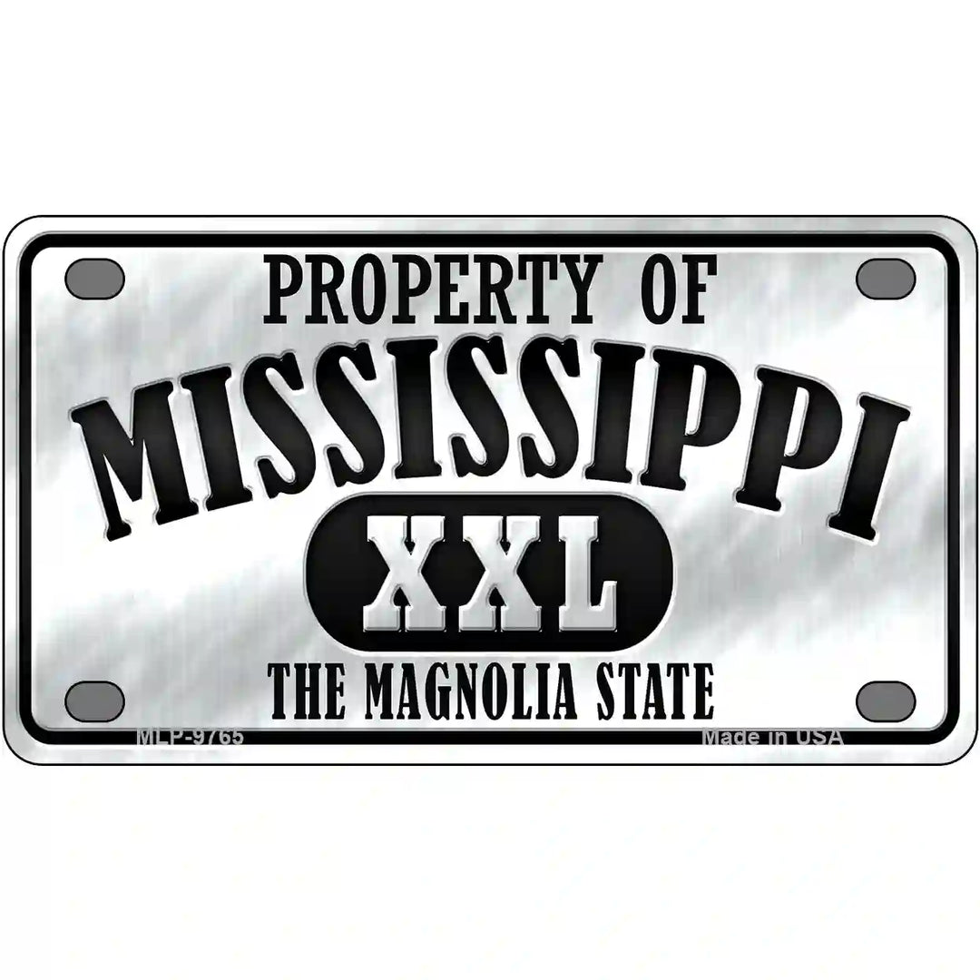 Property Of Mississippi Novelty Metal License Plate 4" x 2.2" (MLP)