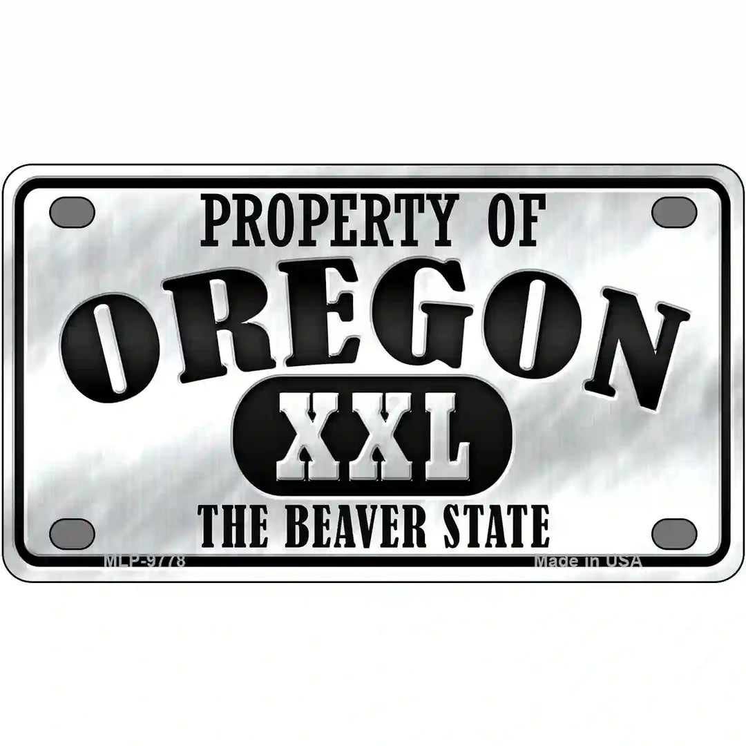 Property Of Oregon Novelty Metal License Plate 4" x 2.2" (MLP)